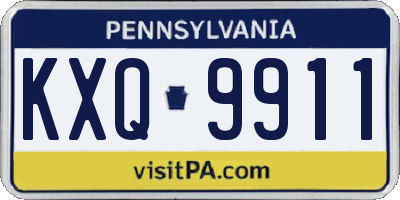 PA license plate KXQ9911