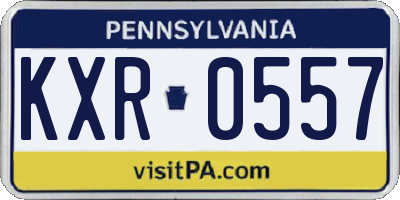 PA license plate KXR0557