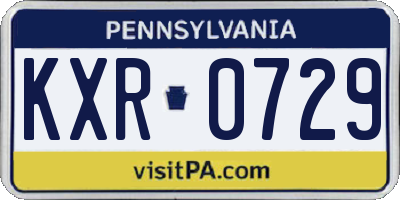 PA license plate KXR0729