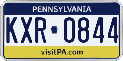 PA license plate KXR0844