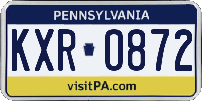 PA license plate KXR0872