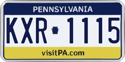 PA license plate KXR1115