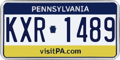 PA license plate KXR1489