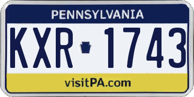 PA license plate KXR1743