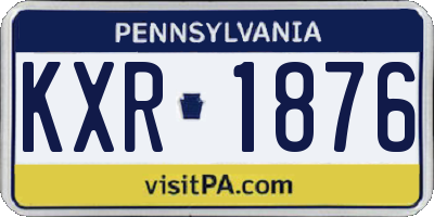 PA license plate KXR1876
