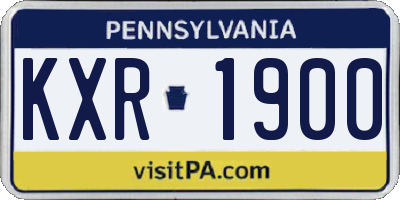 PA license plate KXR1900