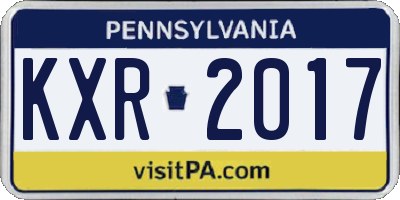 PA license plate KXR2017