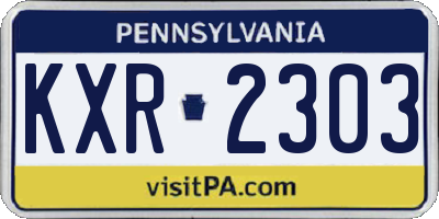 PA license plate KXR2303