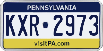 PA license plate KXR2973