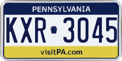 PA license plate KXR3045