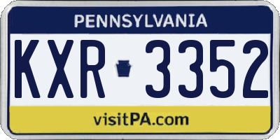 PA license plate KXR3352