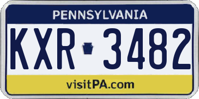 PA license plate KXR3482