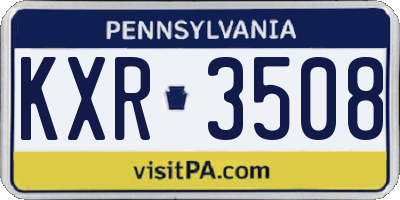 PA license plate KXR3508