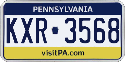 PA license plate KXR3568