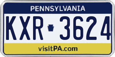 PA license plate KXR3624