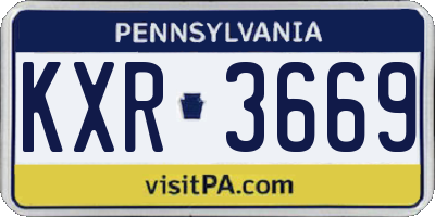 PA license plate KXR3669