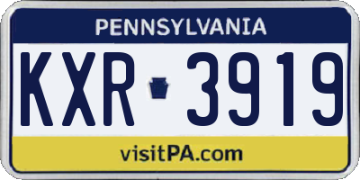PA license plate KXR3919