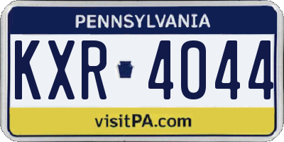 PA license plate KXR4044