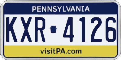 PA license plate KXR4126
