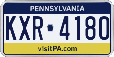 PA license plate KXR4180