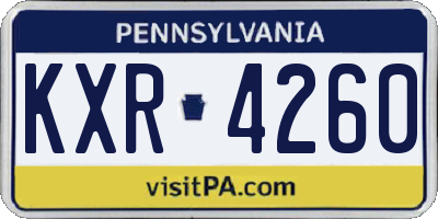 PA license plate KXR4260