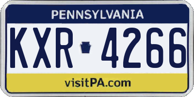 PA license plate KXR4266