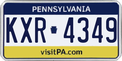 PA license plate KXR4349