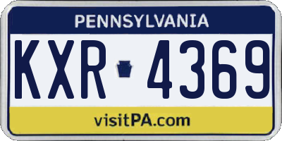 PA license plate KXR4369