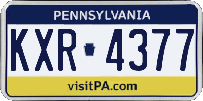 PA license plate KXR4377