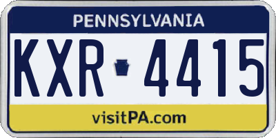 PA license plate KXR4415