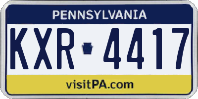 PA license plate KXR4417