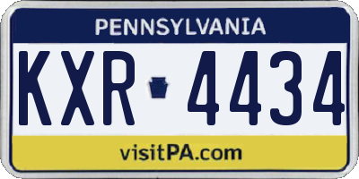 PA license plate KXR4434