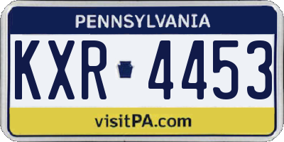 PA license plate KXR4453