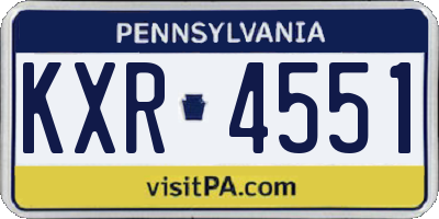PA license plate KXR4551