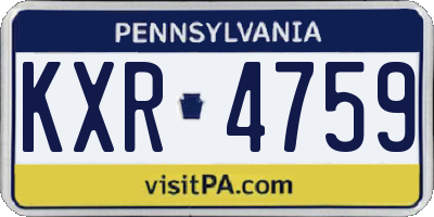 PA license plate KXR4759