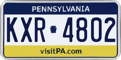 PA license plate KXR4802