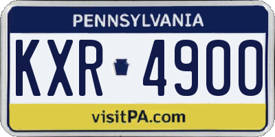 PA license plate KXR4900