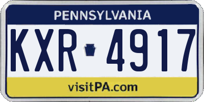PA license plate KXR4917