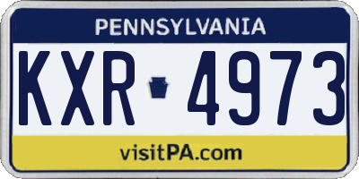 PA license plate KXR4973