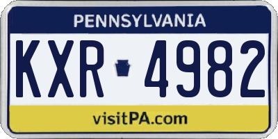 PA license plate KXR4982