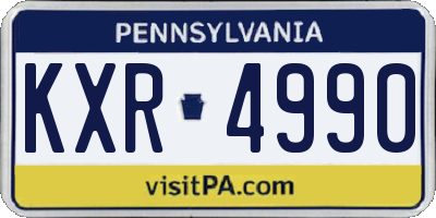 PA license plate KXR4990
