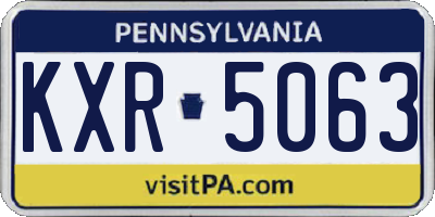PA license plate KXR5063