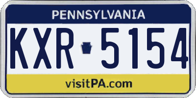 PA license plate KXR5154