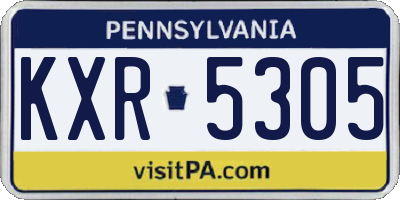 PA license plate KXR5305