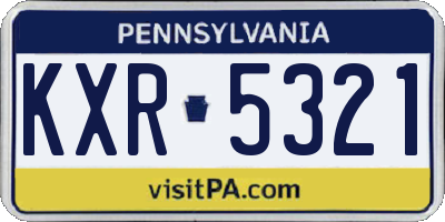 PA license plate KXR5321