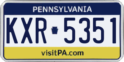 PA license plate KXR5351