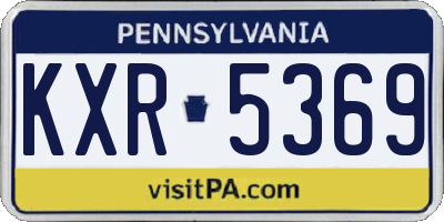 PA license plate KXR5369