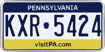 PA license plate KXR5424