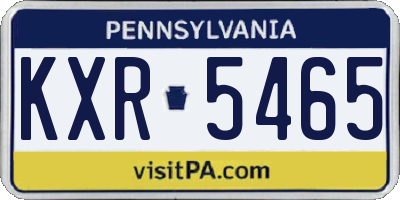PA license plate KXR5465