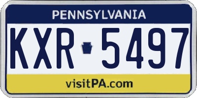 PA license plate KXR5497